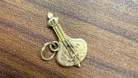 Vintage 10k Yellow Gold Mandolin Charm
