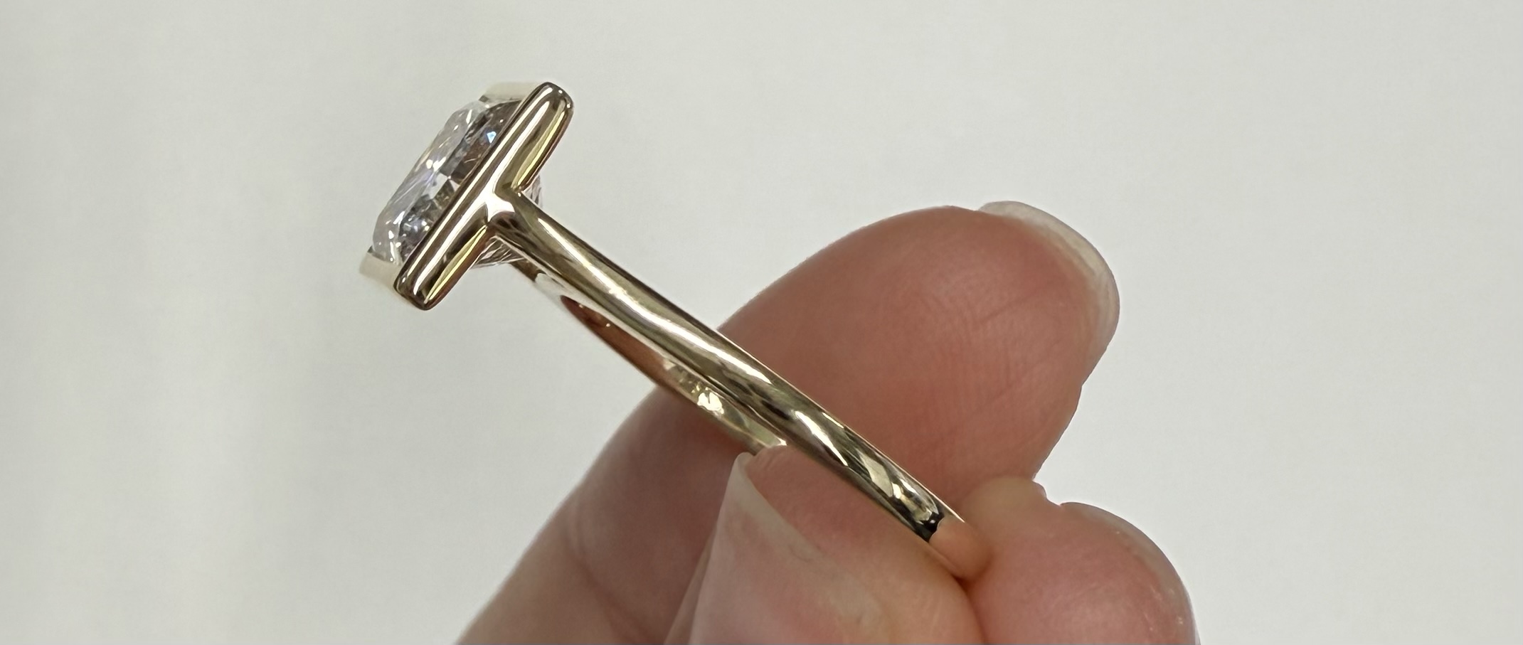 14k Yellow Gold IGI Certified 2.01 Carat Laboratory Grown Princess Cut Diamond Bezel Ring - Image 12