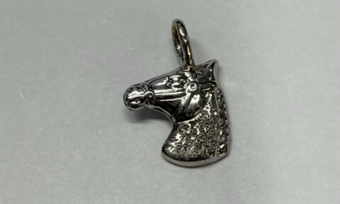 18k White Gold Horse Head Pendant