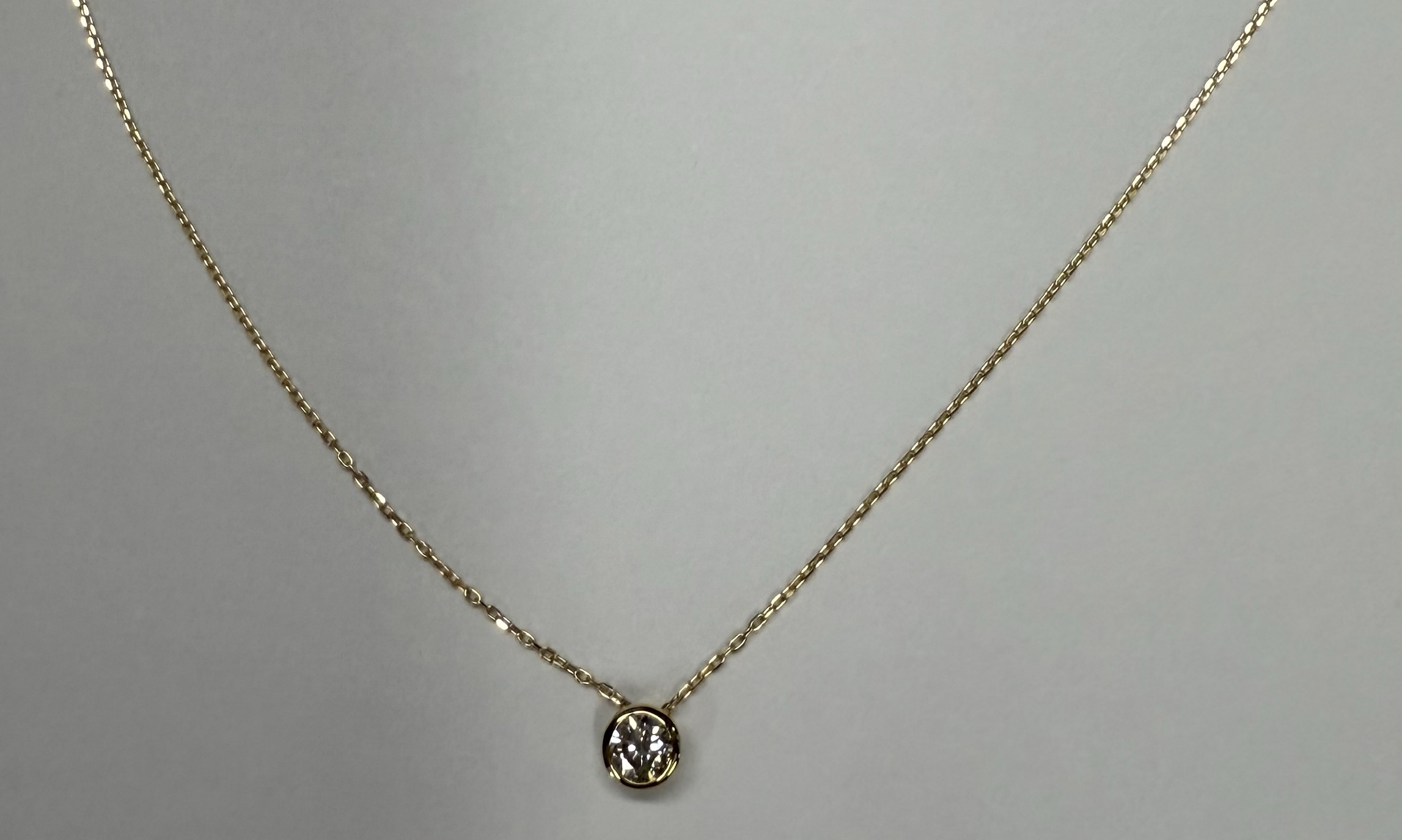 18k Yellow Gold Genuine .20 Cttw Round Brilliant Cut Diamond Bezel Pendant - Image 14