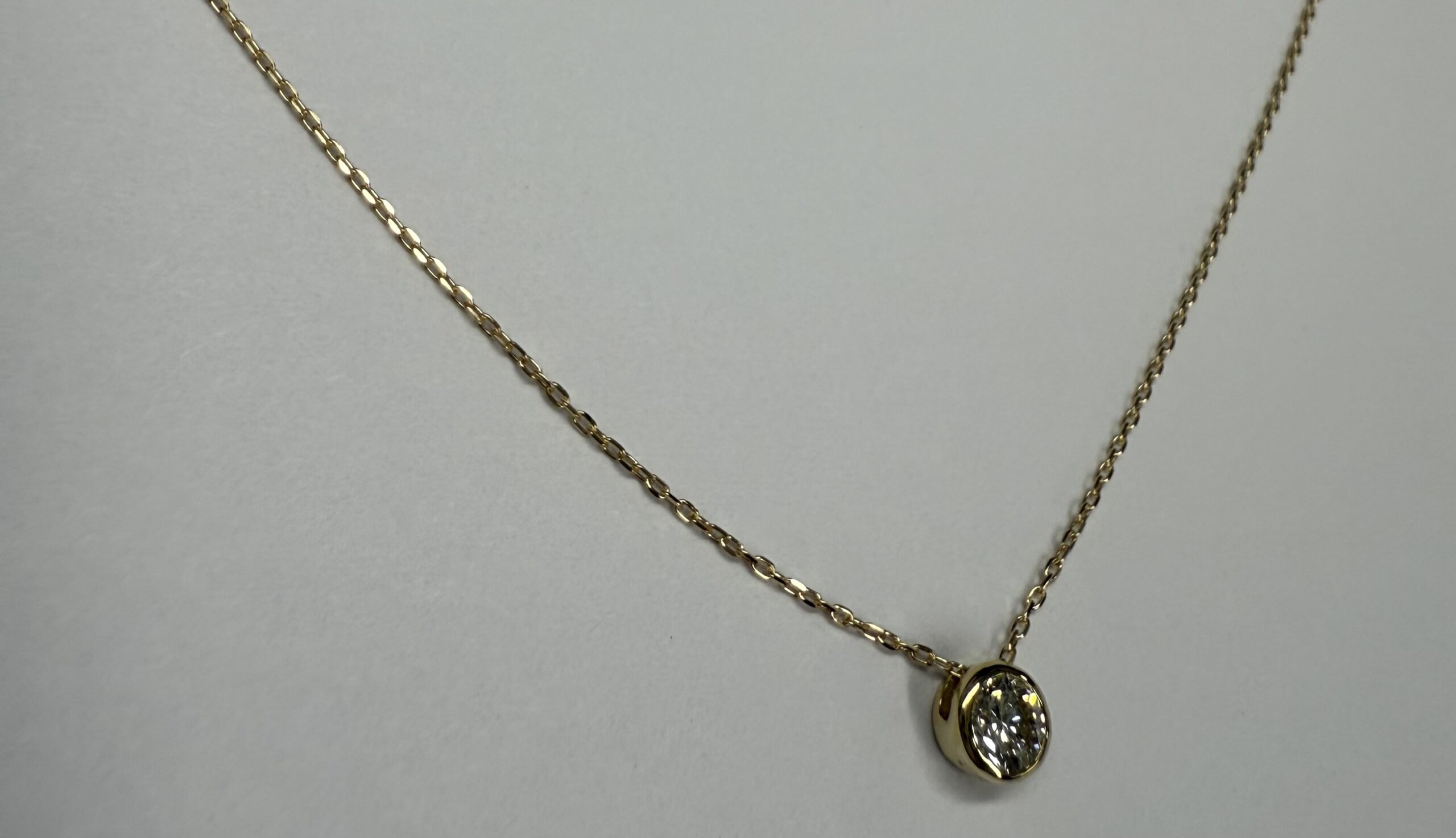 18k Yellow Gold Genuine .20 Cttw Round Brilliant Cut Diamond Bezel Pendant - Image 8