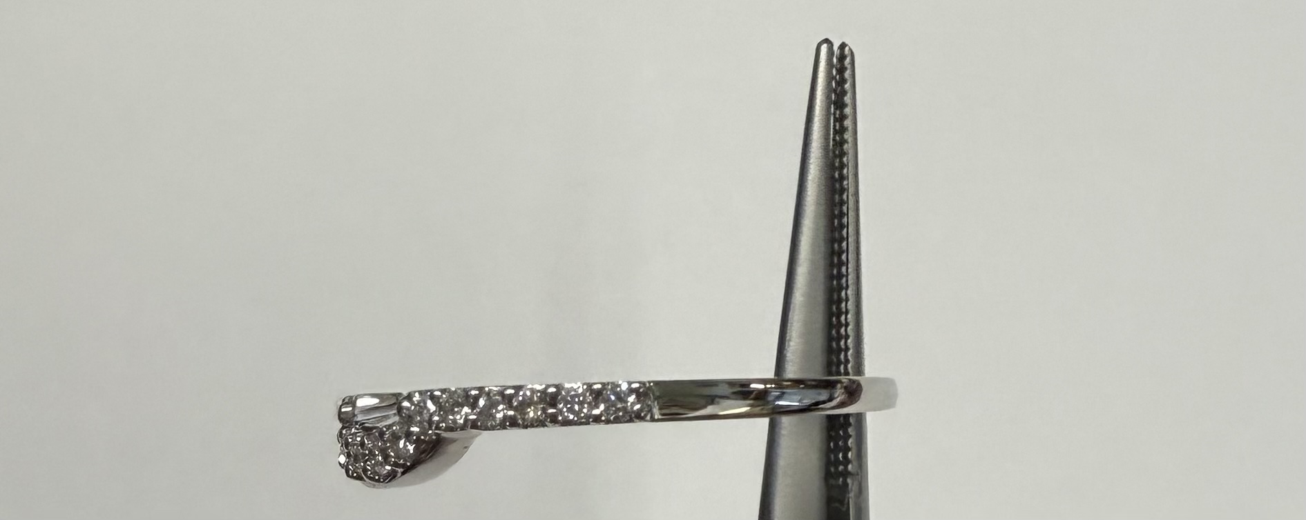 14k White Gold Genuine .14 Cttw Round Brilliant Cut Diamond Notched Band - Image 6