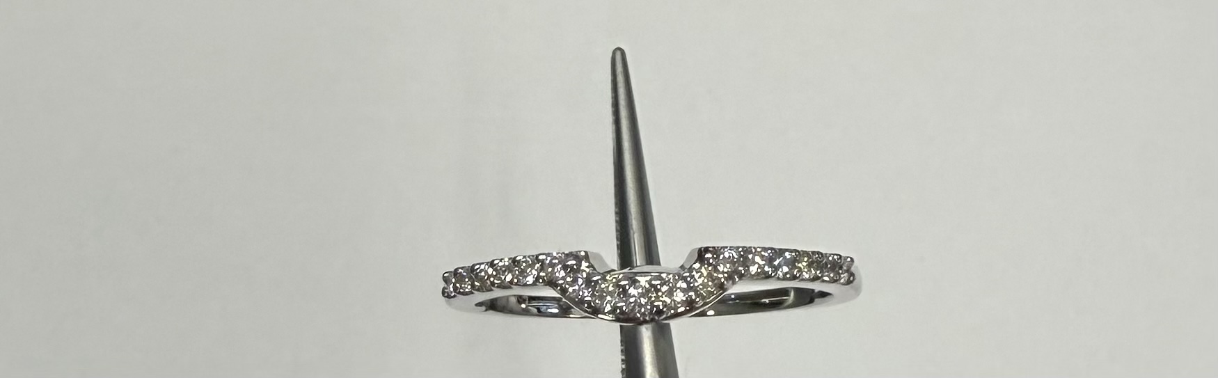 14k White Gold Genuine .14 Cttw Round Brilliant Cut Diamond Notched Band - Image 7
