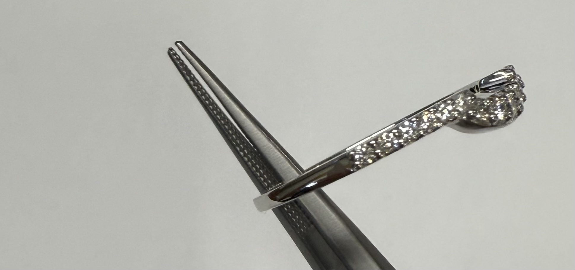 14k White Gold Genuine .14 Cttw Round Brilliant Cut Diamond Notched Band - Image 9