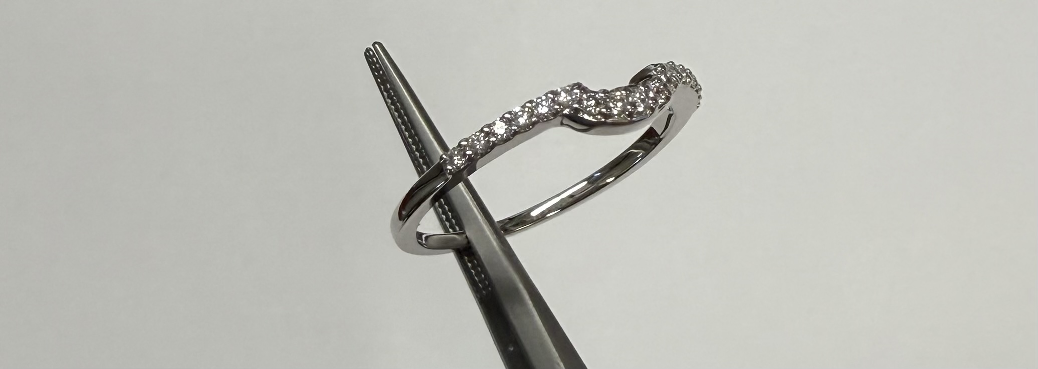 14k White Gold Genuine .14 Cttw Round Brilliant Cut Diamond Notched Band - Image 21