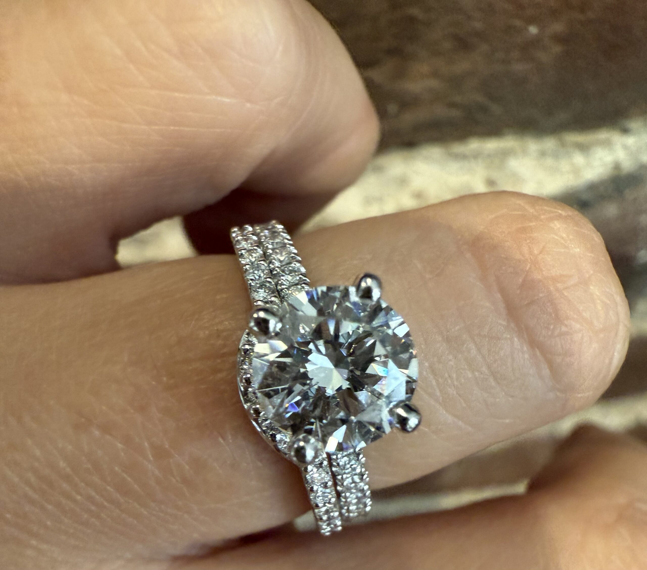 14k White Gold Genuine .14 Cttw Round Brilliant Cut Diamond Notched Band - Image 27