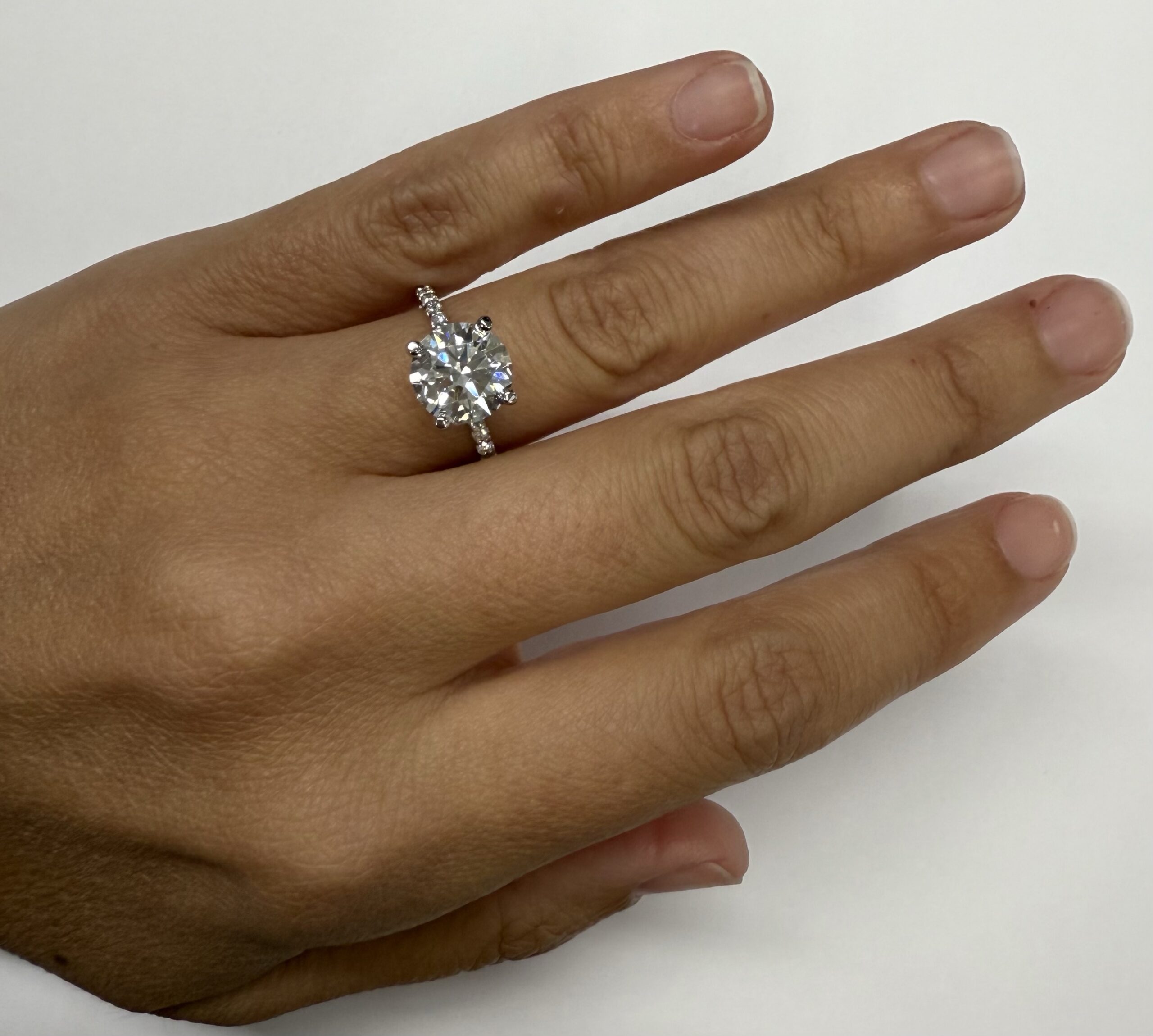 14k White Gold IGI Certified Genuine 3.03 Carat Laboratory Grown Round Brilliant Cut Diamond Solitaire - Image 11