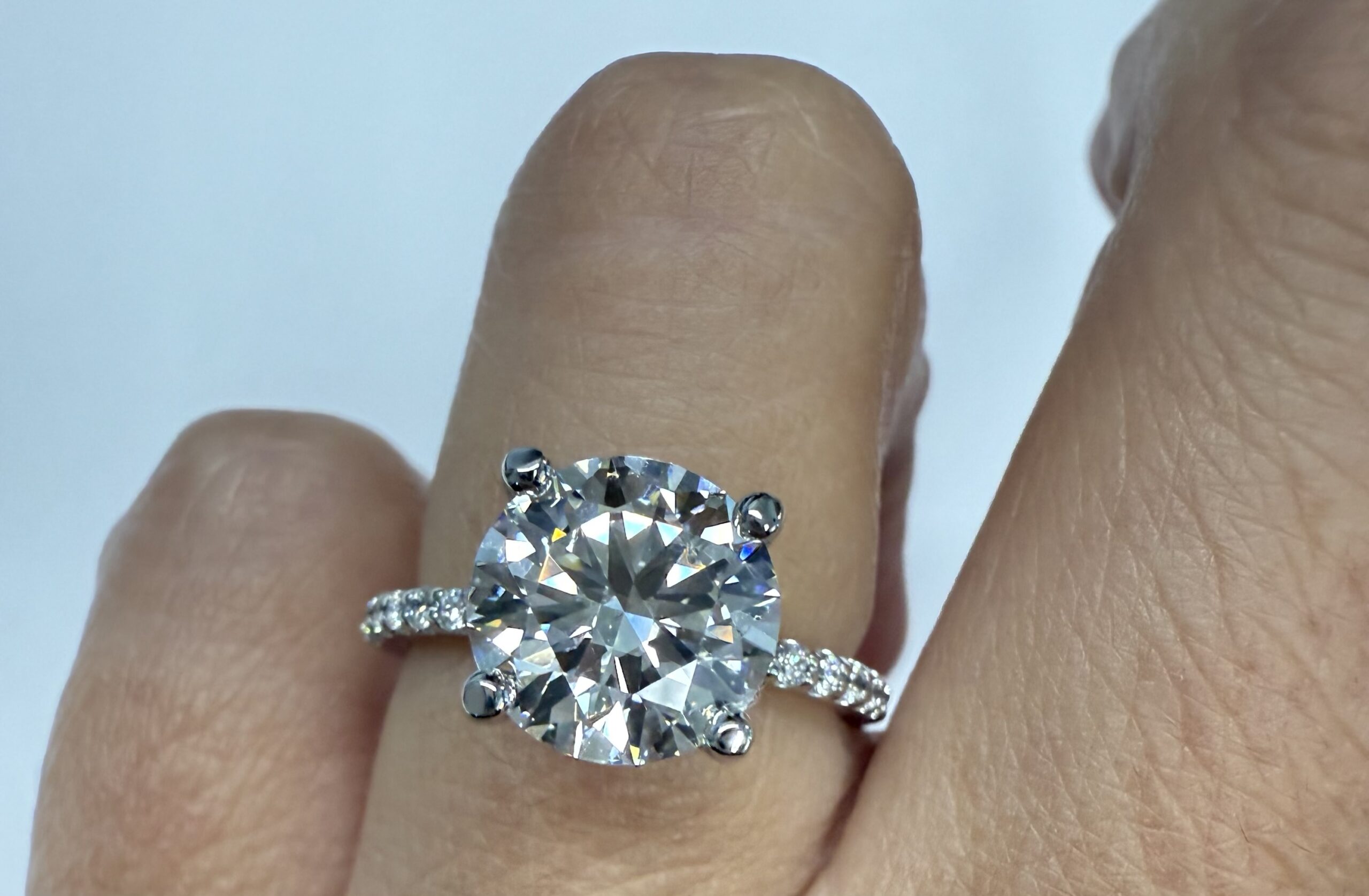 14k White Gold IGI Certified Genuine 3.03 Carat Laboratory Grown Round Brilliant Cut Diamond Solitaire - Image 17