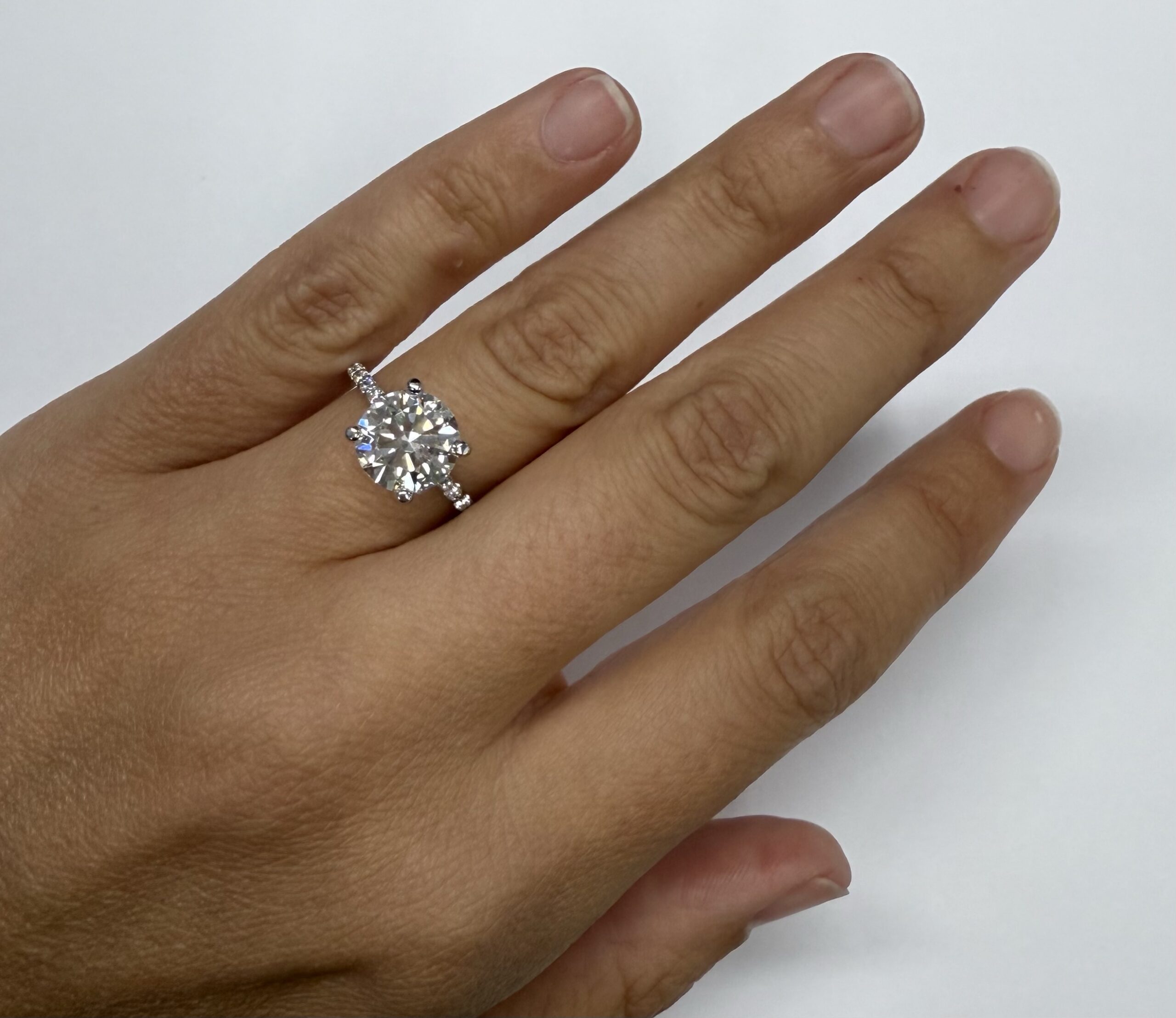 14k White Gold IGI Certified Genuine 3.03 Carat Laboratory Grown Round Brilliant Cut Diamond Solitaire - Image 18