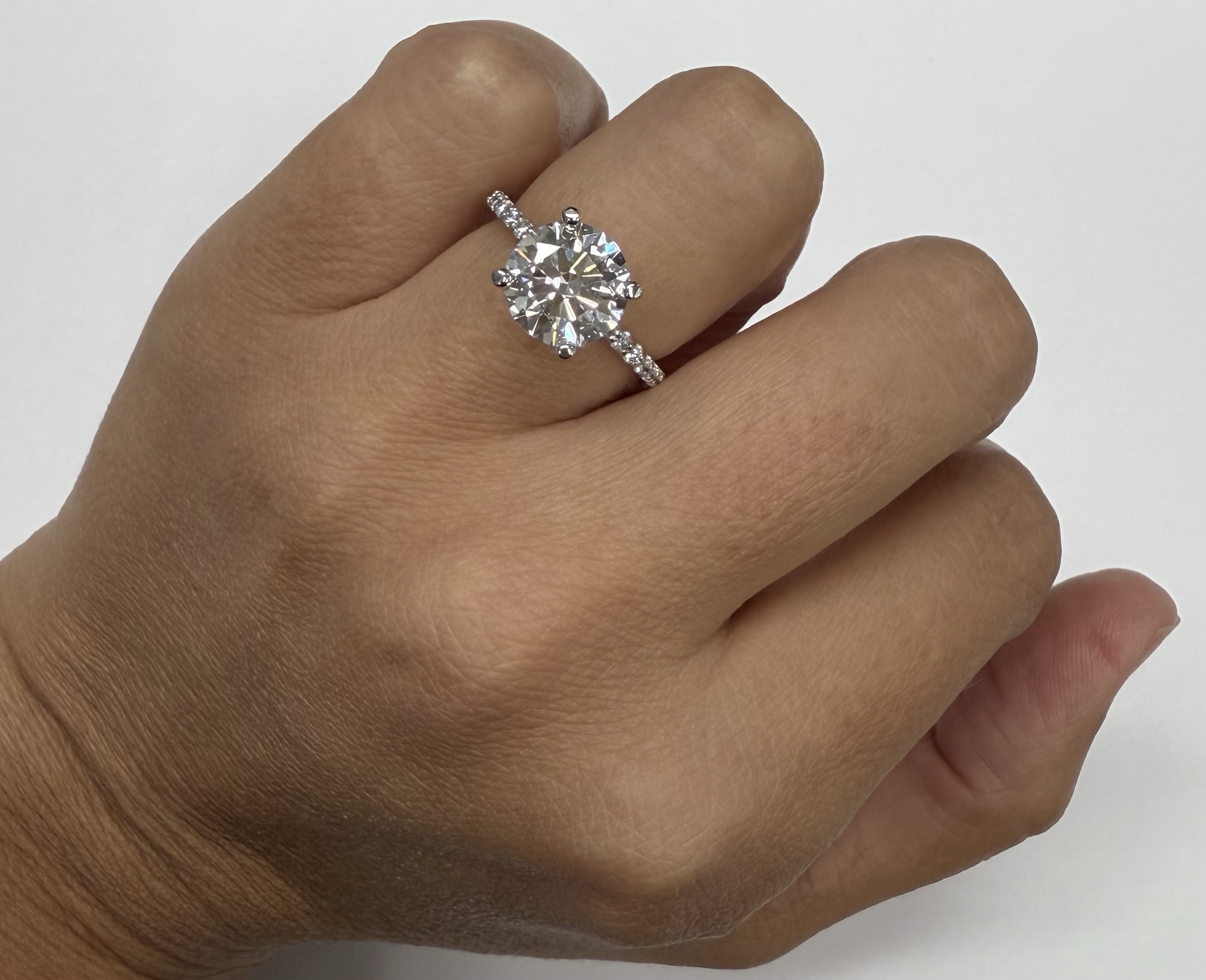 14k White Gold IGI Certified Genuine 3.03 Carat Laboratory Grown Round Brilliant Cut Diamond Solitaire - Image 21