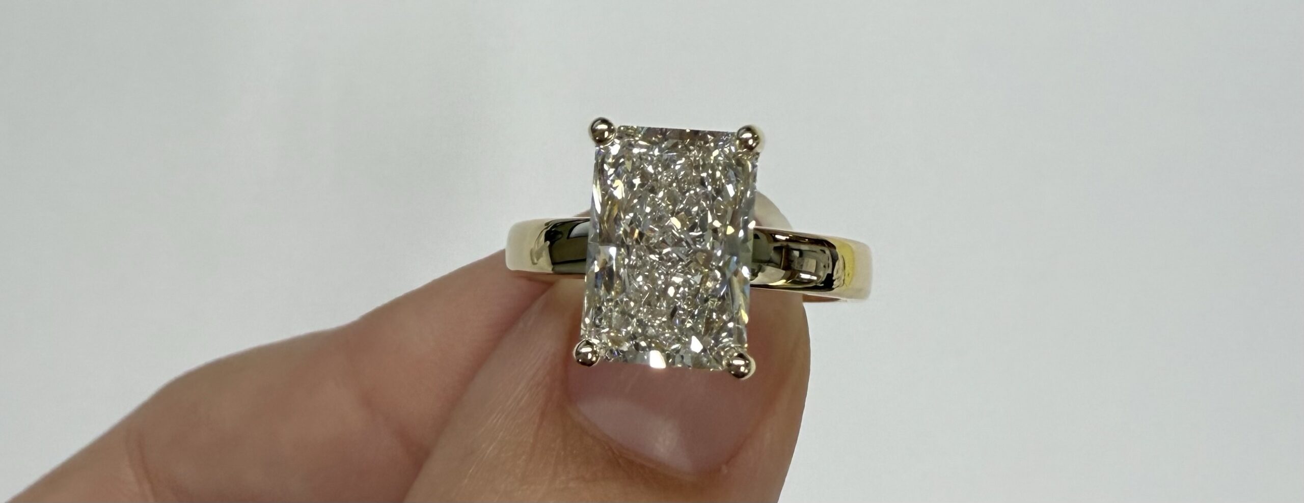 14k Yellow Gold IGI Certified Laboratory Grown 3.23 Carat Cushion Brilliant Cut Diamond Solitaire With Hidden Halo - Image 8