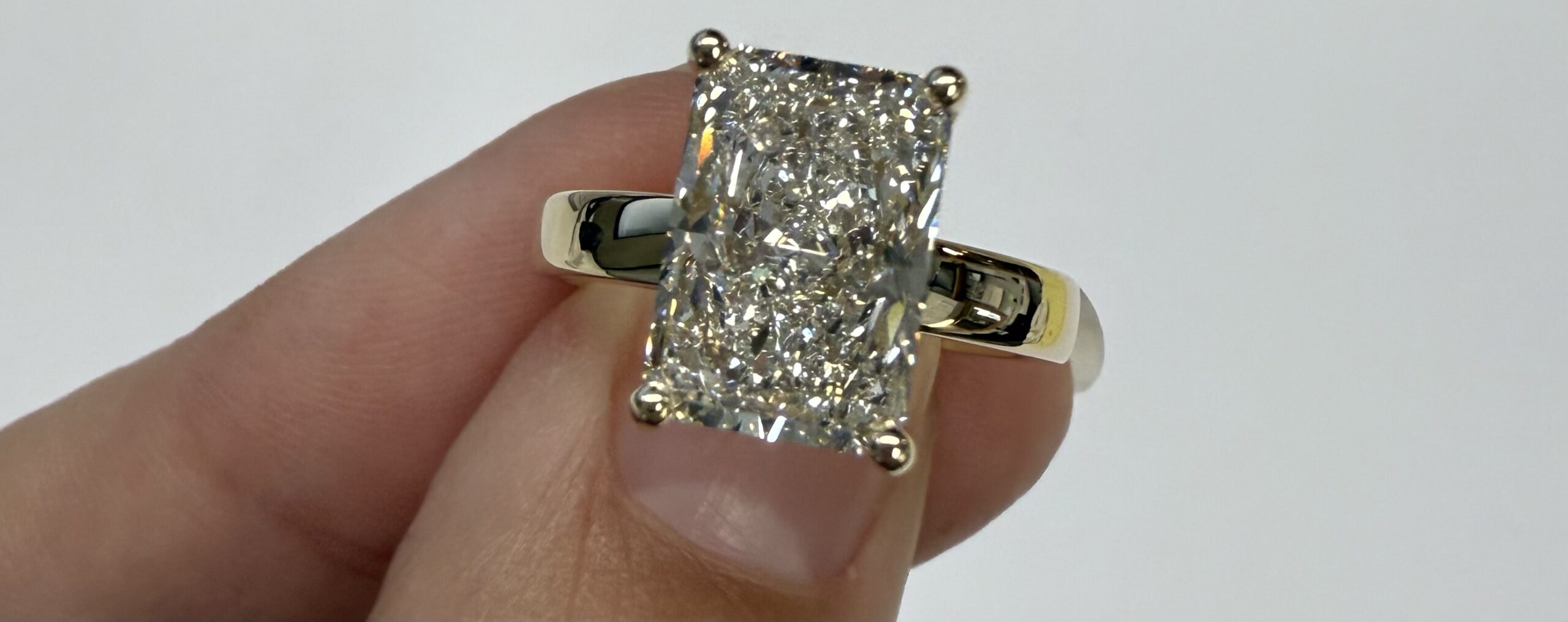 14k Yellow Gold IGI Certified Laboratory Grown 3.23 Carat Cushion Brilliant Cut Diamond Solitaire With Hidden Halo - Image 13