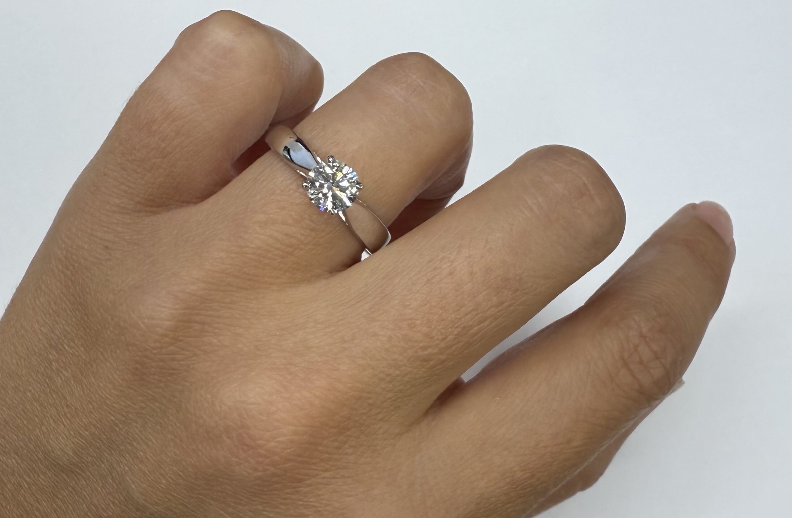 14k White Gold Genuine GIA Certified .90 Carat Round Brilliant Cut Diamond Solitaire - Image 18