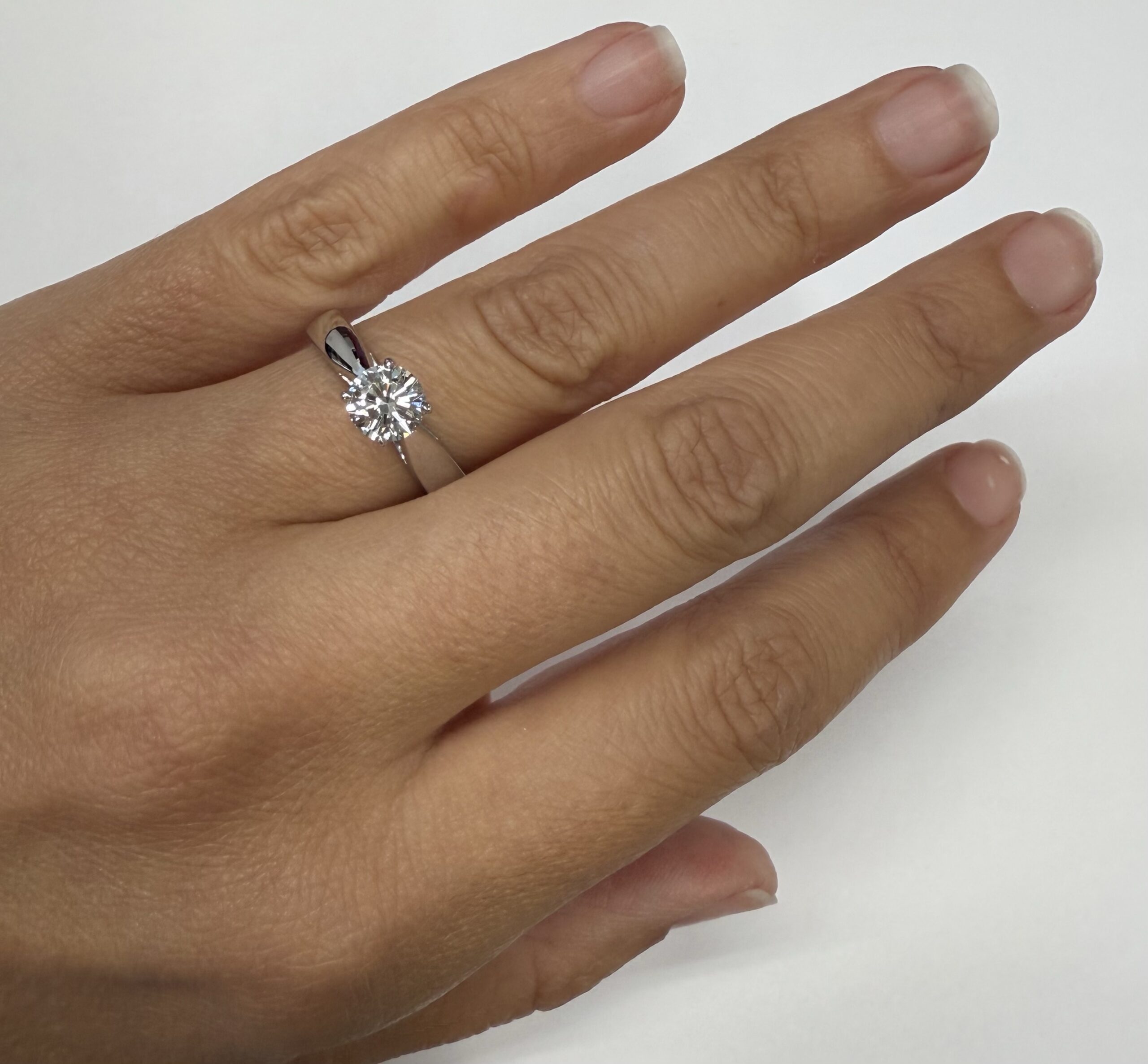 14k White Gold Genuine GIA Certified .90 Carat Round Brilliant Cut Diamond Solitaire - Image 17