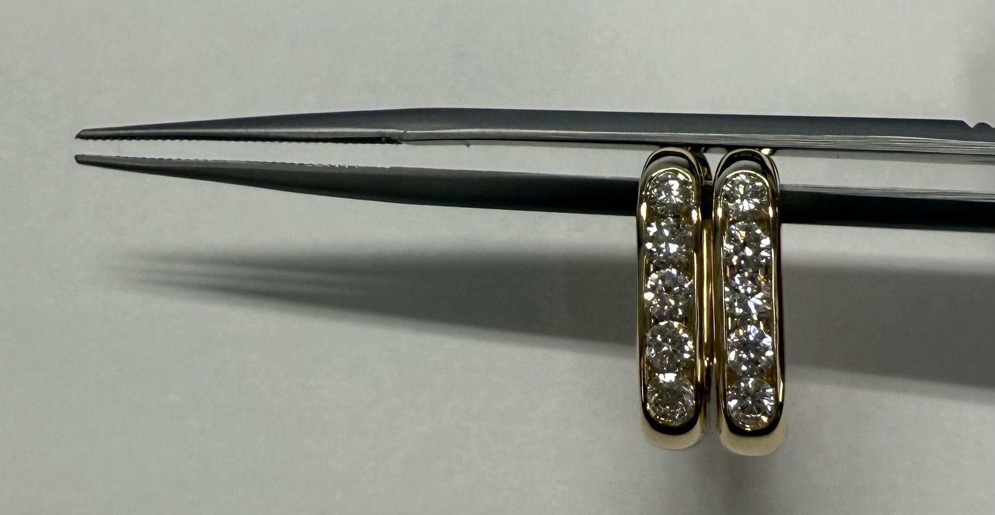 14k Yellow Gold Genuine .51 Cttw Round Brilliant Cut Diamond Oval Shaped Hoop Earrings - Image 26