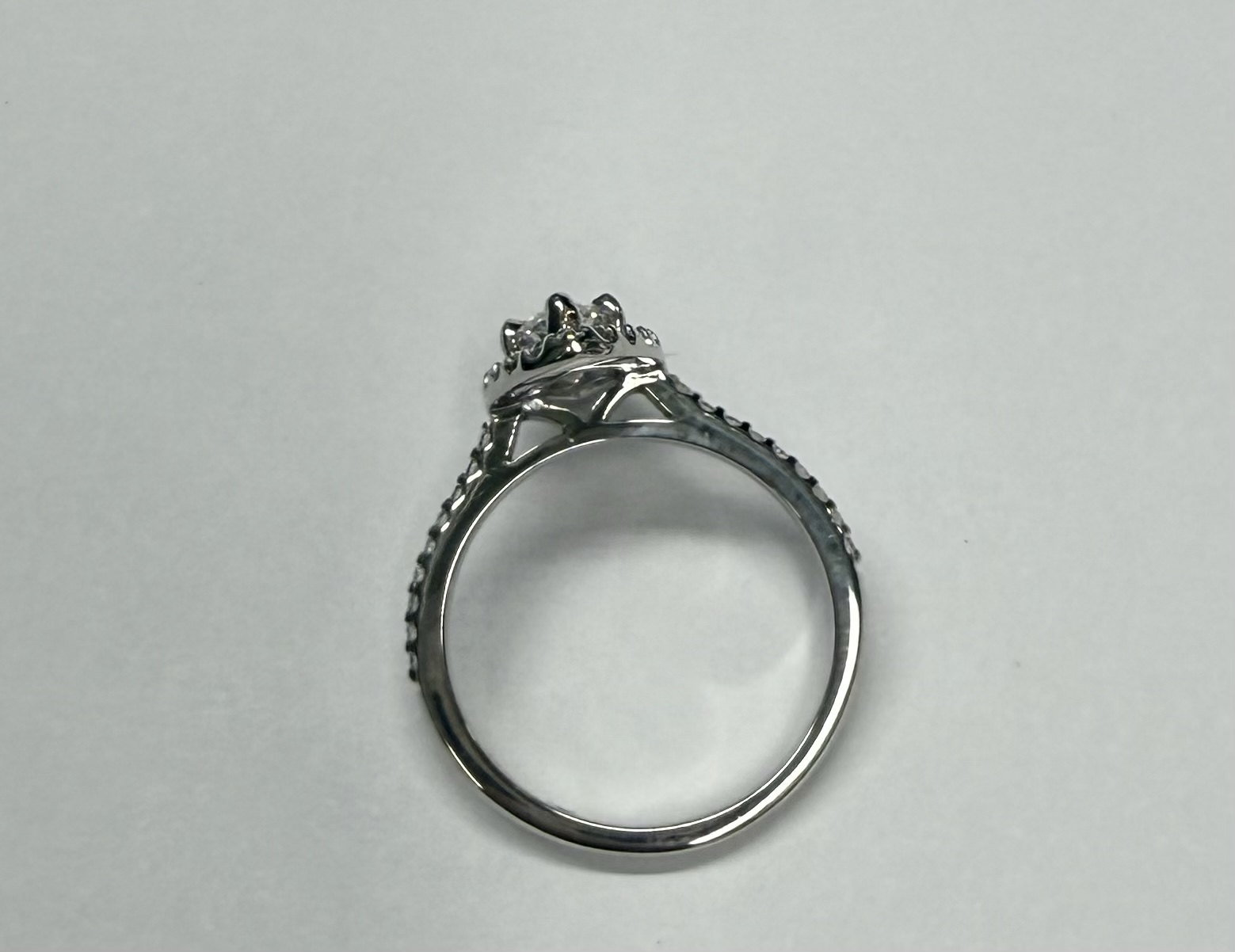 14k White Gold Genuine IGI Certified 1.05 Carat Laboratory Grown Marquise Diamond Halo Ring - Image 18