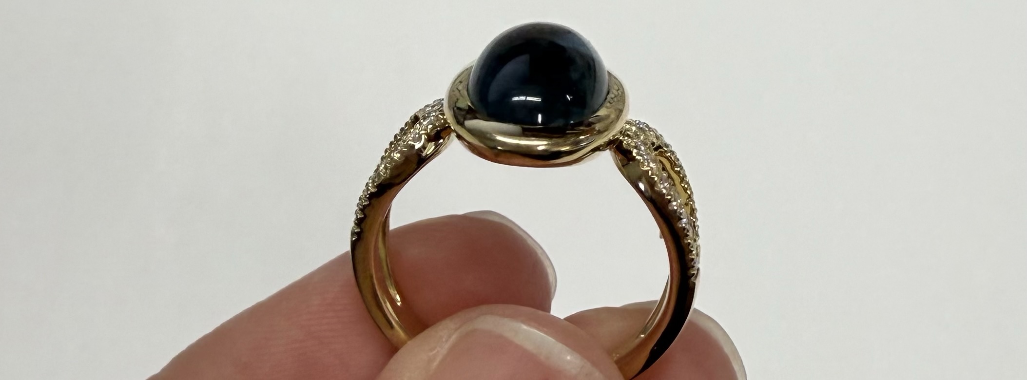 14k Yellow Gold Genuine Bezel Set 4.60 Cttw London Blue Topaz & Diamond Ring - Image 9