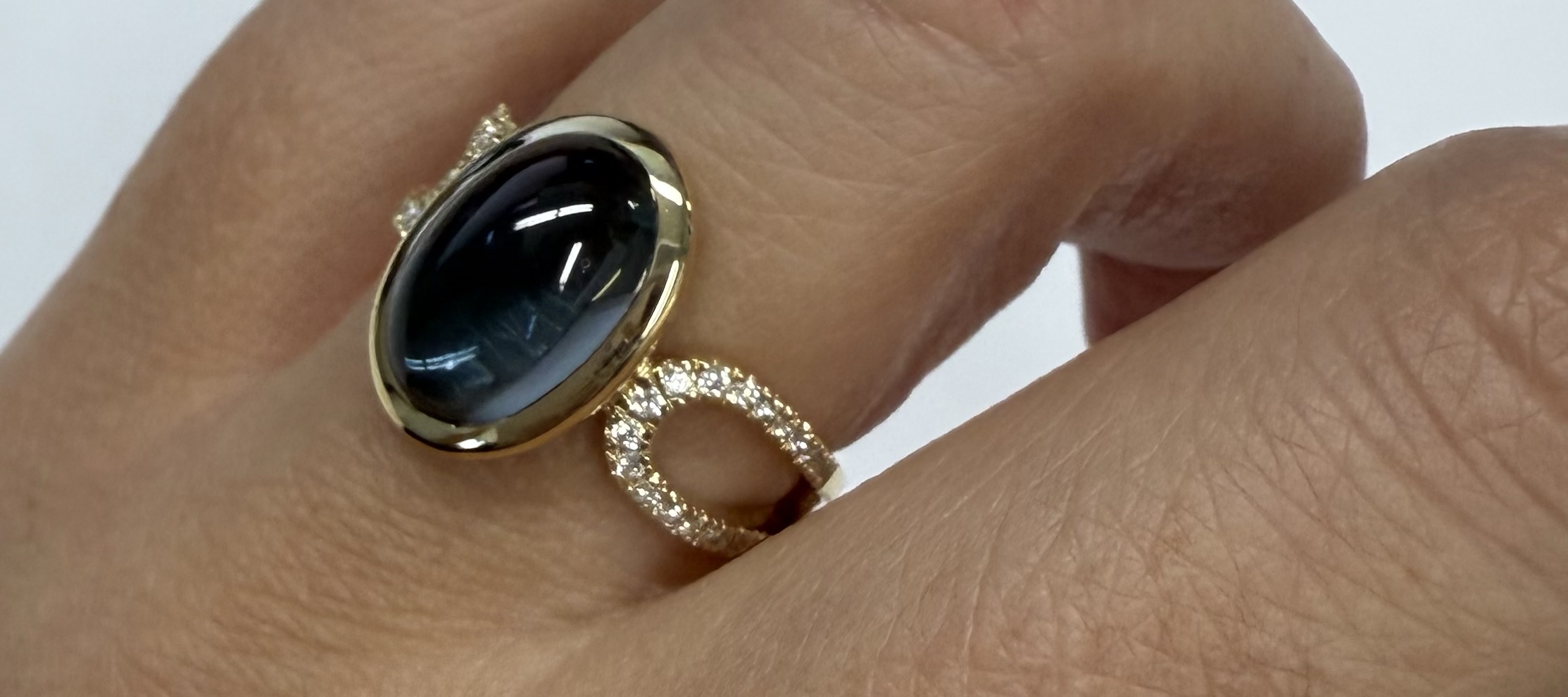 14k Yellow Gold Genuine Bezel Set 4.60 Cttw London Blue Topaz & Diamond Ring - Image 15